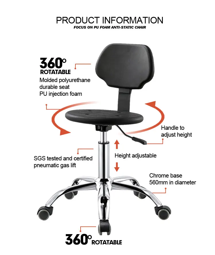 Hospital furniture high quality pu foam swivel doctor chair clinic chair for sale