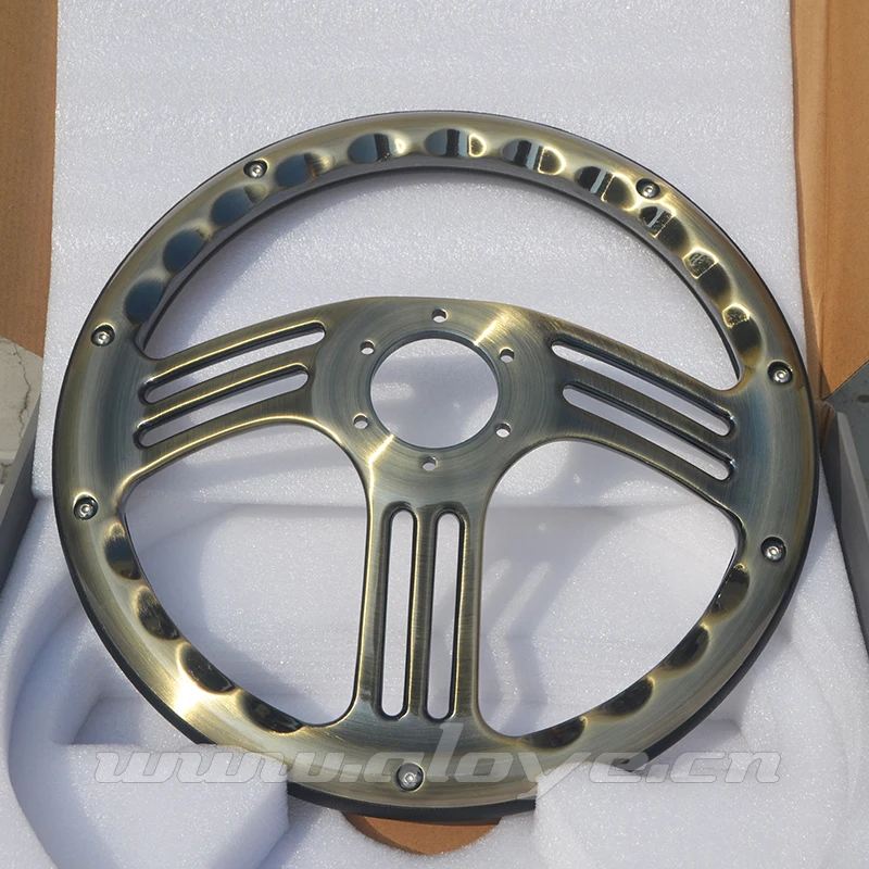 New Arrival 350mm Copper Color Stronger Racing Car Steering Wheel