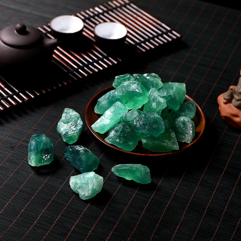 Wholesale good quality Natural Raw Crystals green fluorite raw stone for decoration