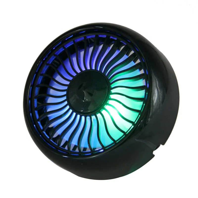 Car Cooling Fan with Colorful Light Electric Car Fan 3 Speed Adjustment USB interface Auto Cooling Air Circulator