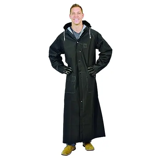 Factory Manufacturer Price Outdoor Work Rain Coats Waterproof Raincoat Heavy Duty PVC Polyester Rain Coat for Men