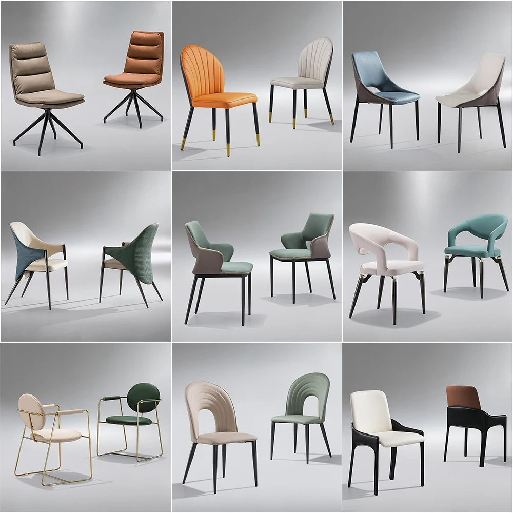 Cheap modern black and white elegant round dining room set 4 chairs contemporary rotatable dining tables set