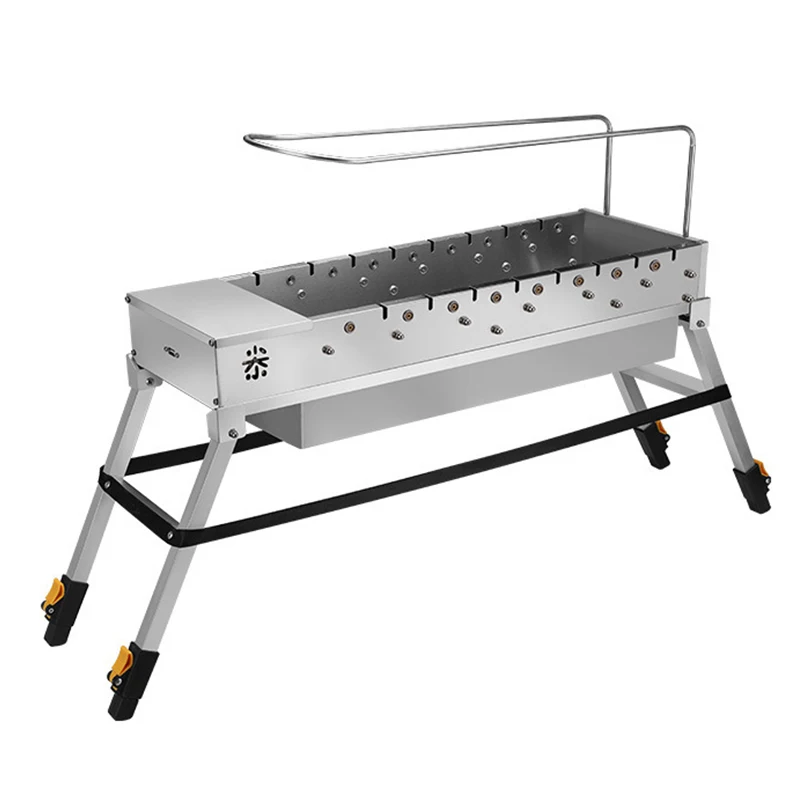 Bamboo Stick Charging Treasure Automatic Flip Barbecue Grill Outdoor Stainless Steel Charcoal Grill Household Rotating Skewer
