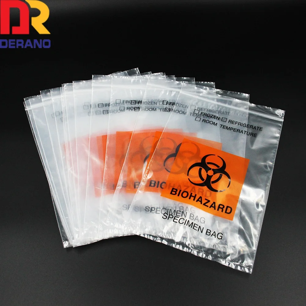 Cheap wholesale custom medical biohazard specimen shipping bag/medical waste plastic bag
