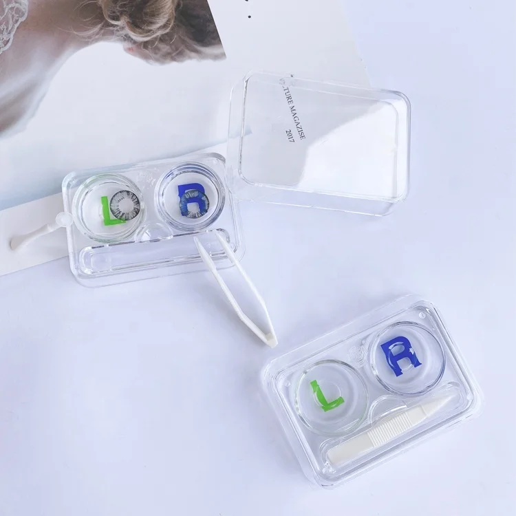 novel transparent eye contact case mesa  wear contact lenses accessories wholesale