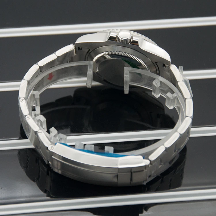 Luxury Men Mechanical Watch Genuine Sapphire Waterproof 10ATM Steel Strap GMT NH34 Automatic Business Watch Montre Homme