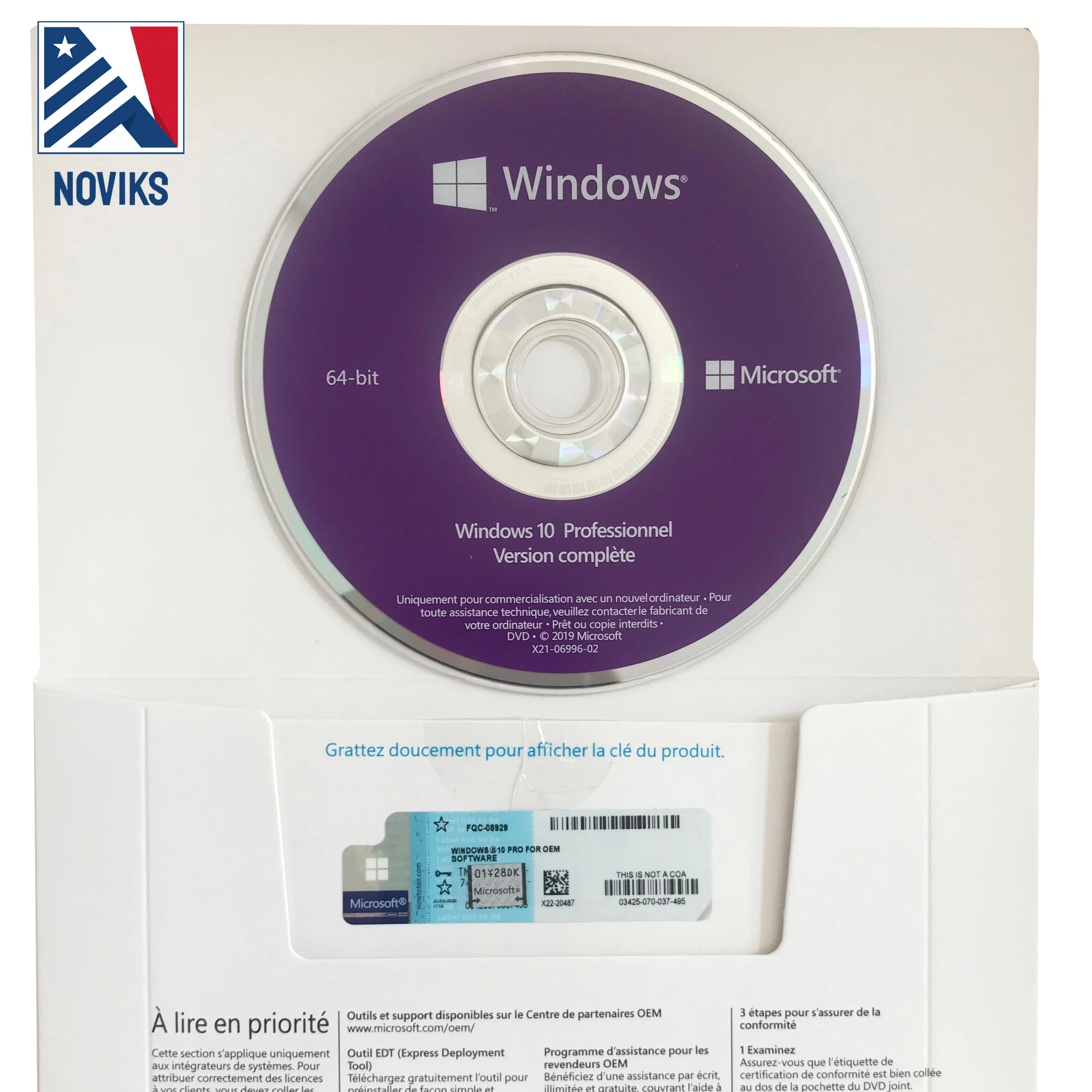 
 Windows 10 PRO OEM DVD полный пакет французский язык DHL Бесплатная доставка использовать стабильный Оригинальный OEM ключ  