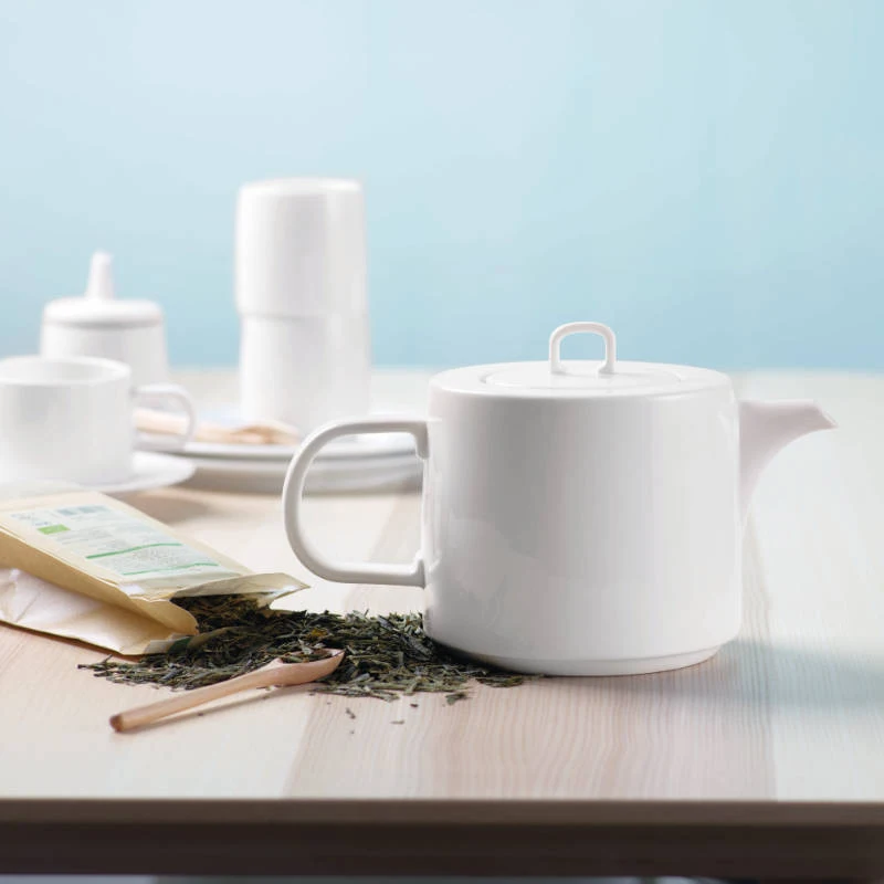 Set of 4 ceramic Tea pot porcelain coffee sevring  white color glazed ceramic teapot