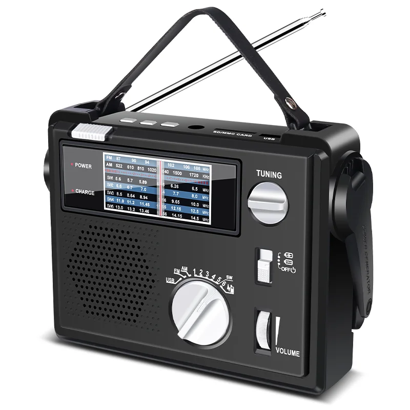 Ручной fm-радиоприемник с питанием от солнечной батареи аварийный