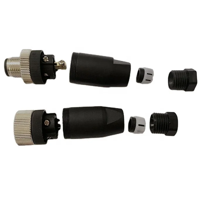 M12-standard connector male and female head screw crimping sensor 4p 5p 8P plug