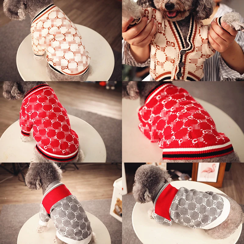 Fashion brand pet dog sweater knitted plush warm puppy cat dog winter clothes