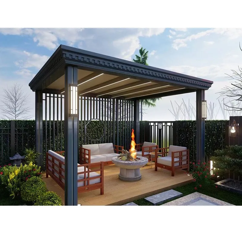Chinese Supplier House Garden Pergolas Aluminum Louvered Pergola Aluminium Waterproof Pergola With Blind