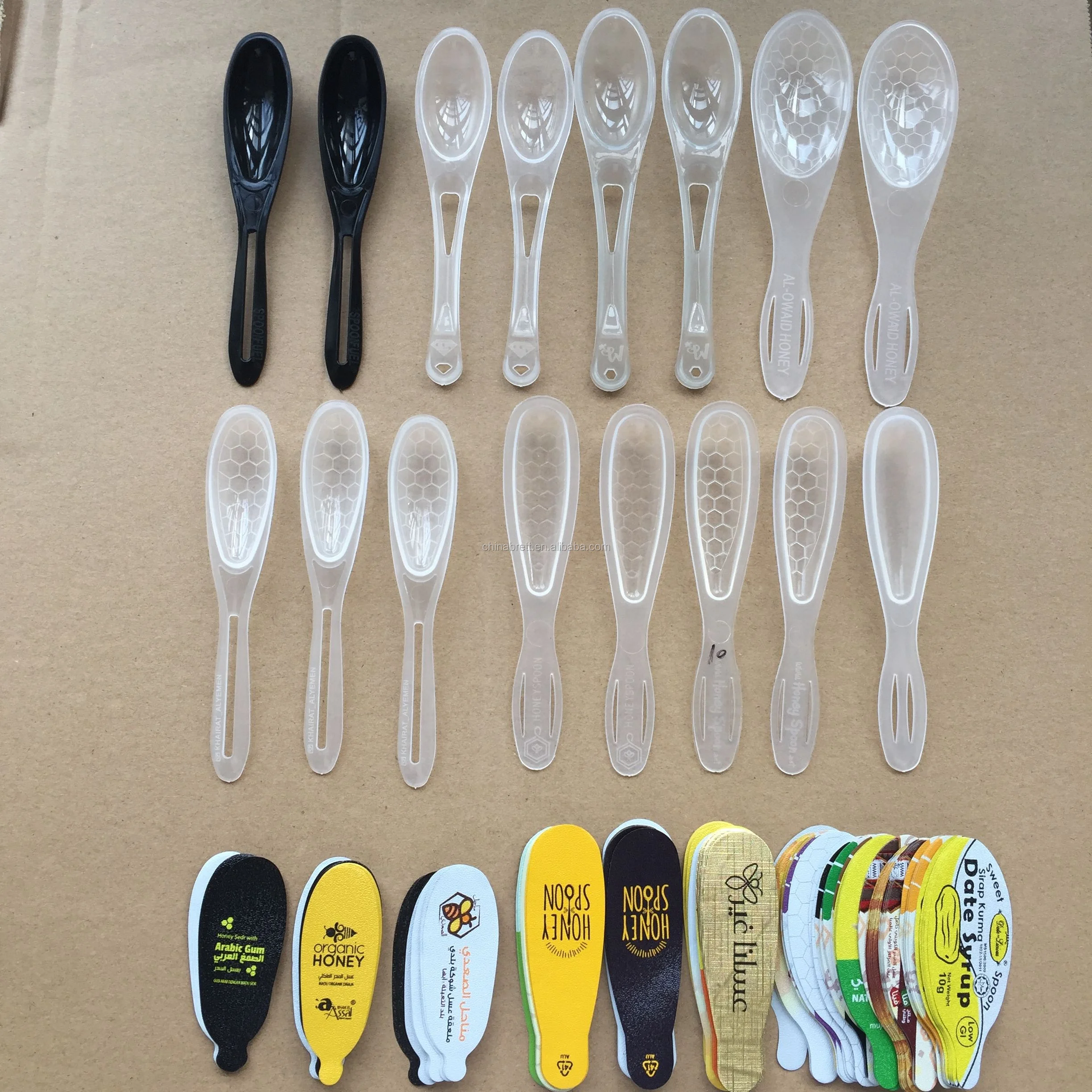 7g/8g/10g Plastic honey spoon with aluminum foil lids