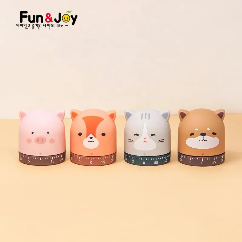 
Customized Cute Kitchen Timer One Hour Abs Animal Shape Manual Multifunction Timer Kitchen Learning Fitness Timer Cube Kitchen 
