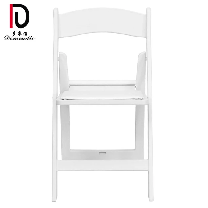 Wedding White Black Resin Folding Wedding Outdoor Chair with Vinyl Pad