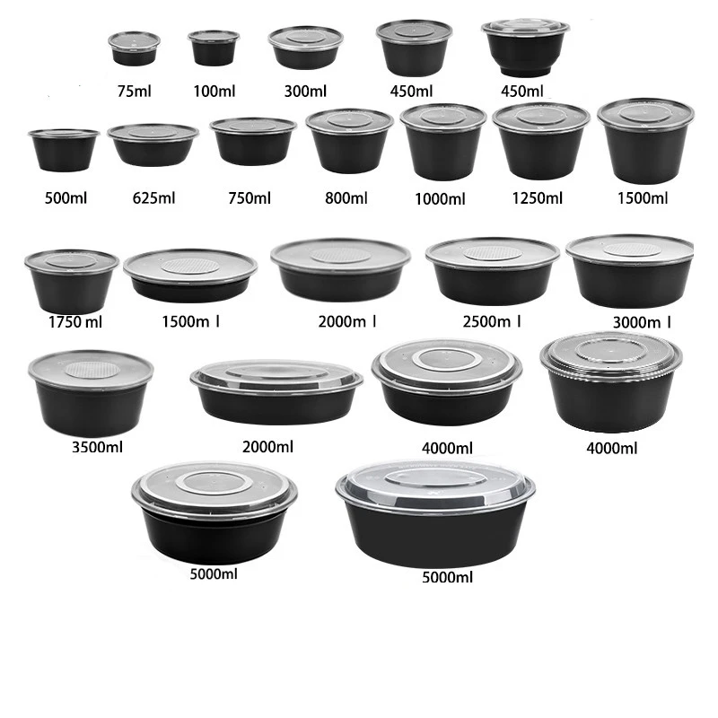 Ресторан на вынос использование pp от боли в спине одноразовых пластиковых стаканов для приготовления пищи, контейнер для еды одноразового использования круглый контейнер для еды