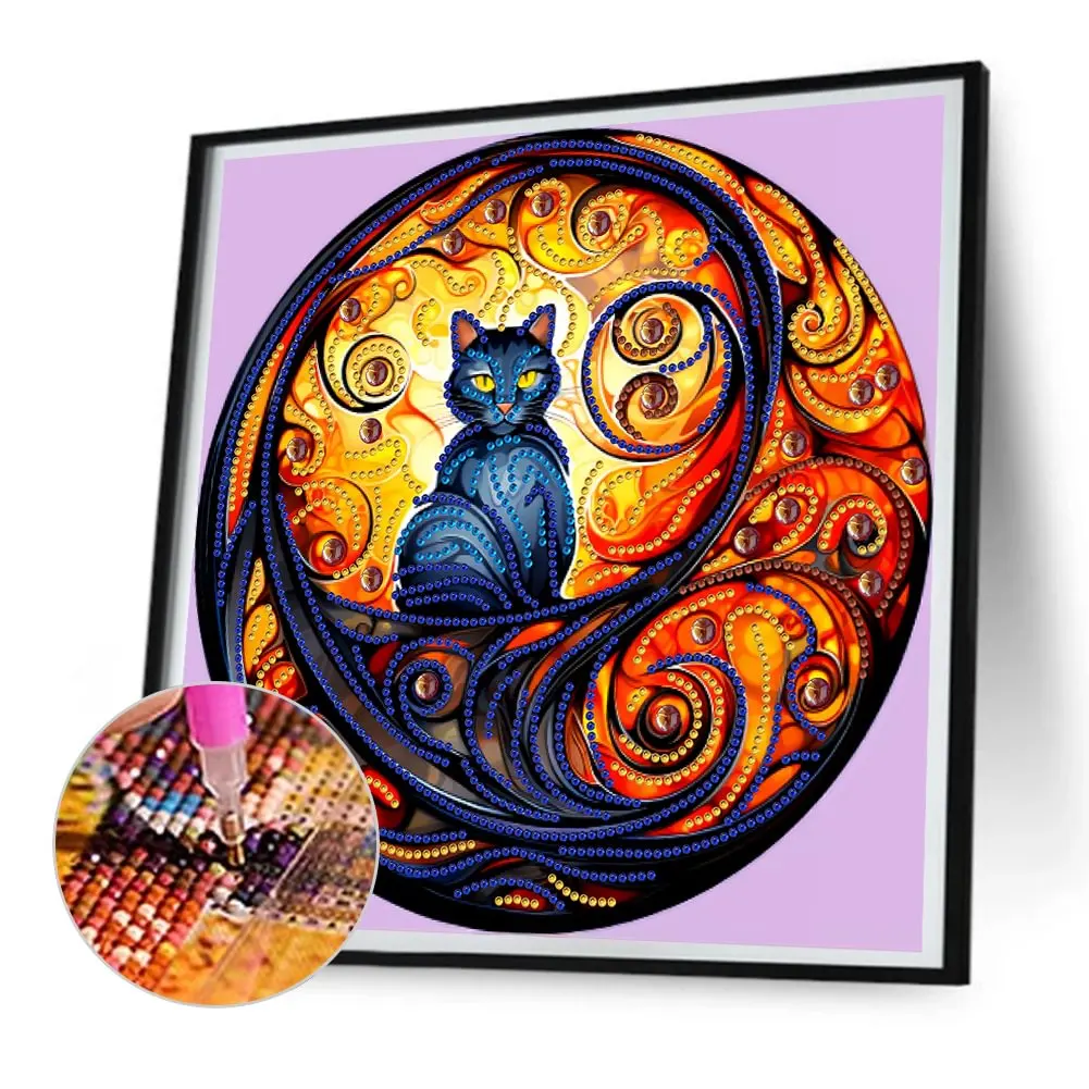 Wholesale Diamond Painting Diy Aristocratic Black Cat Special-Shaped Decorative Painting Full Diamond Art Painting