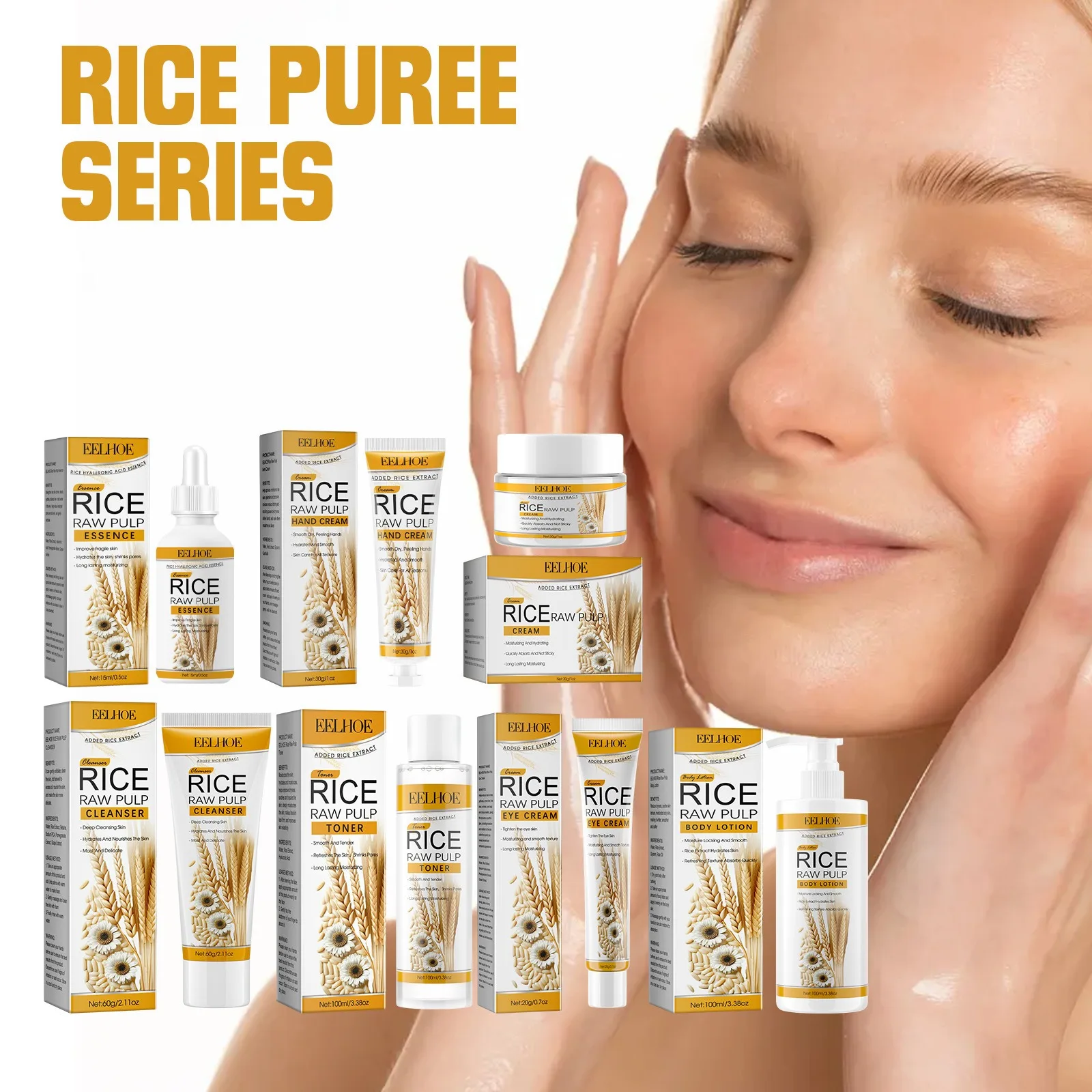 OEM ODM Unisex Gentle Non irritating Oil Removing Facial Cleansing Rice Cleanser Face Wash