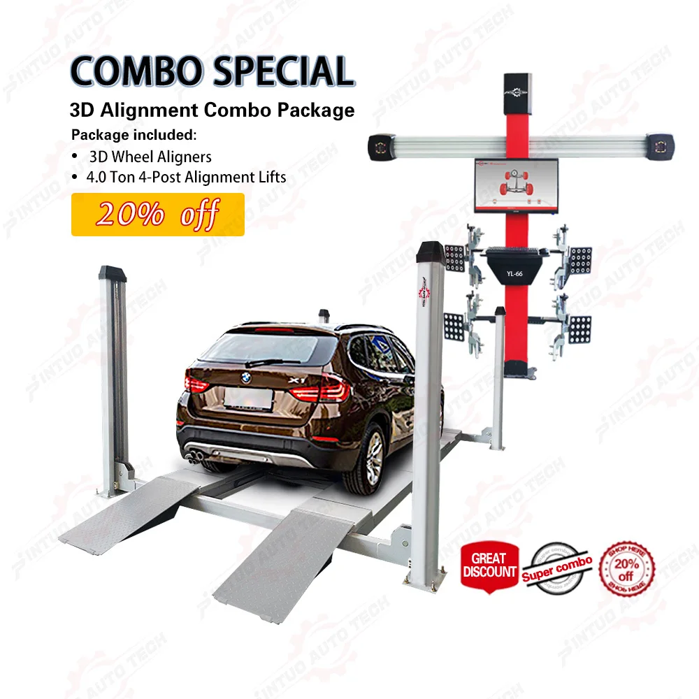 four post car lift and 3d wheel alignment machine for sale