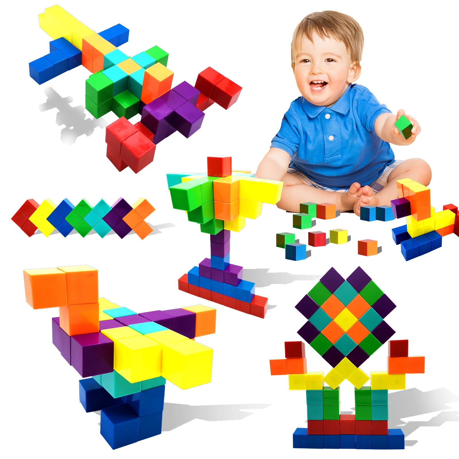 2.0 CM Magnetic Building Cubes STEM Educational Sensory Montessori Toys 56 Pcs Magnet Blocks Magnetic Cubes For Preschool Toy