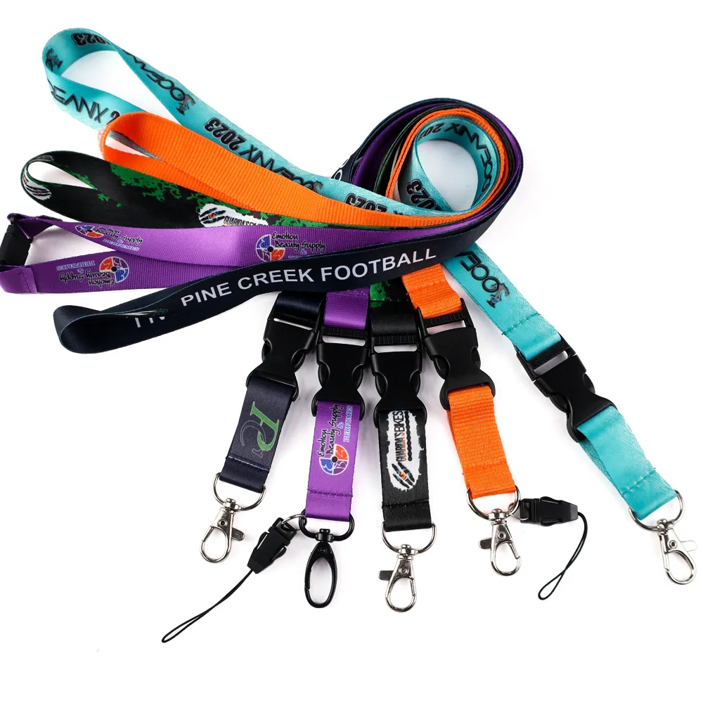 Cheap custom design your own breakaway clip polyester dye sublimation lanyards heat transfer printed lanyard