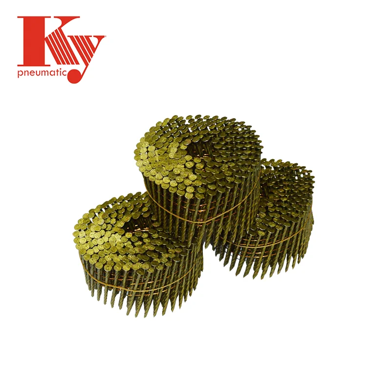 15 Degree Colorful Painted Customized Ring Smooth Screw Shank Coil Nail Pallets Iron Wire Nail 2128 2345 2550 2964