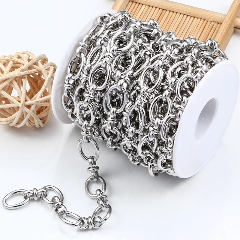 Handmade Titanium Stainless Steel Chain For Women Men Two Size Oval Shape Accept Customization Chains For DIY Jewelry