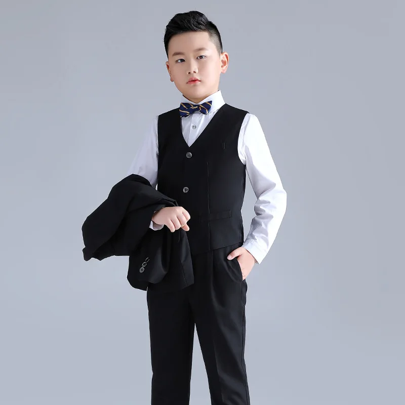 New high quality handsome overalls three-piece large size party suits for fat boys