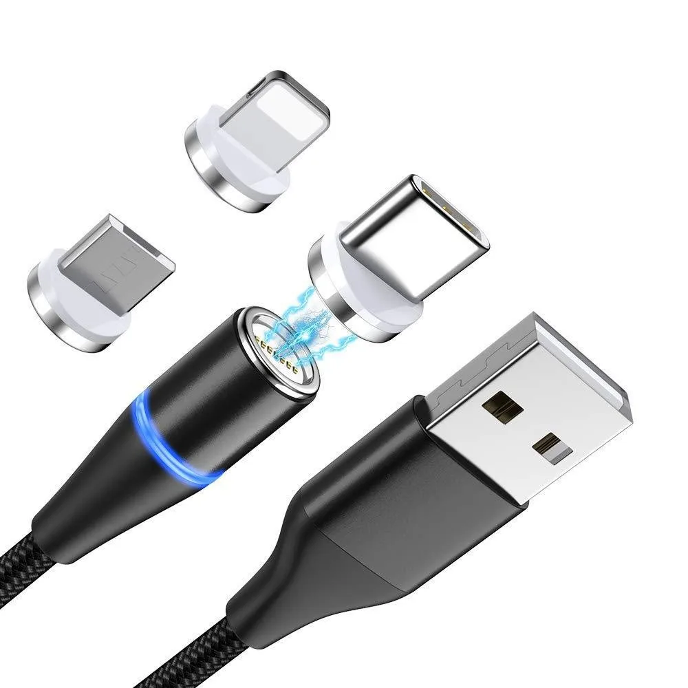 Magnet Data Cable Connectors 3 In 1 Magnetic Usb Cable Charging Cable For Smartphone