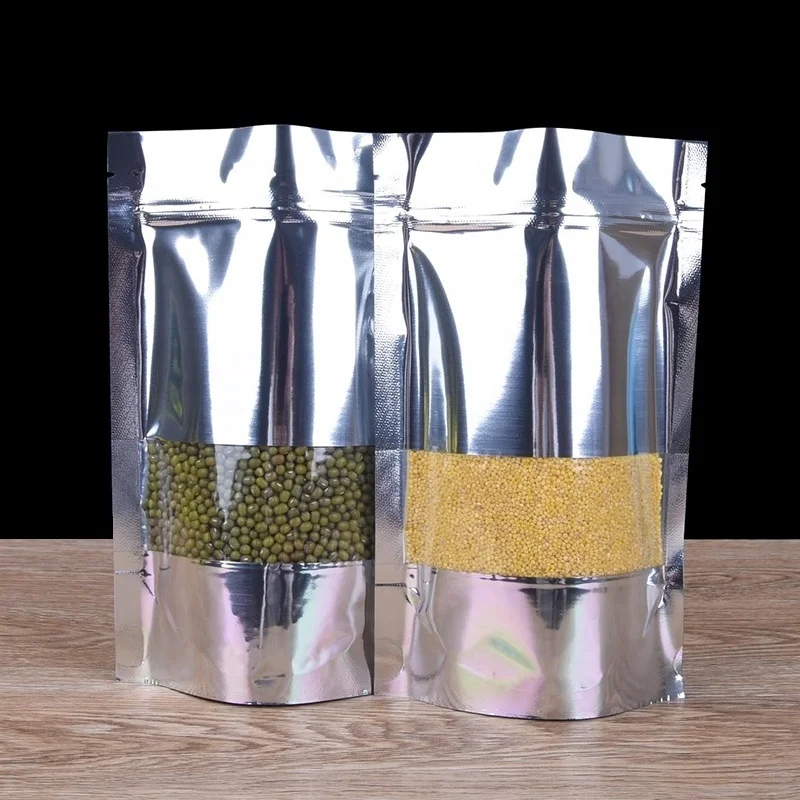 Good Quality Mylar Food dried mushroom sugar Packaging smell proof ziplock aluminium foil plastic zip lock bag With Window