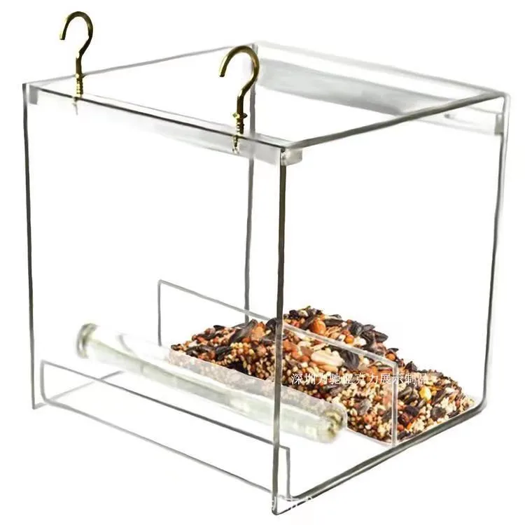 Custom Acrylic Design Window Hanging Bird Feeder Wholesale Bird Seed Feeder