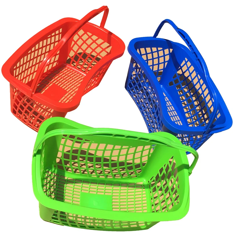 Wholesale Cheap Hand Carry Supermarket Basket Plastic Shopping Baskets for Sale
