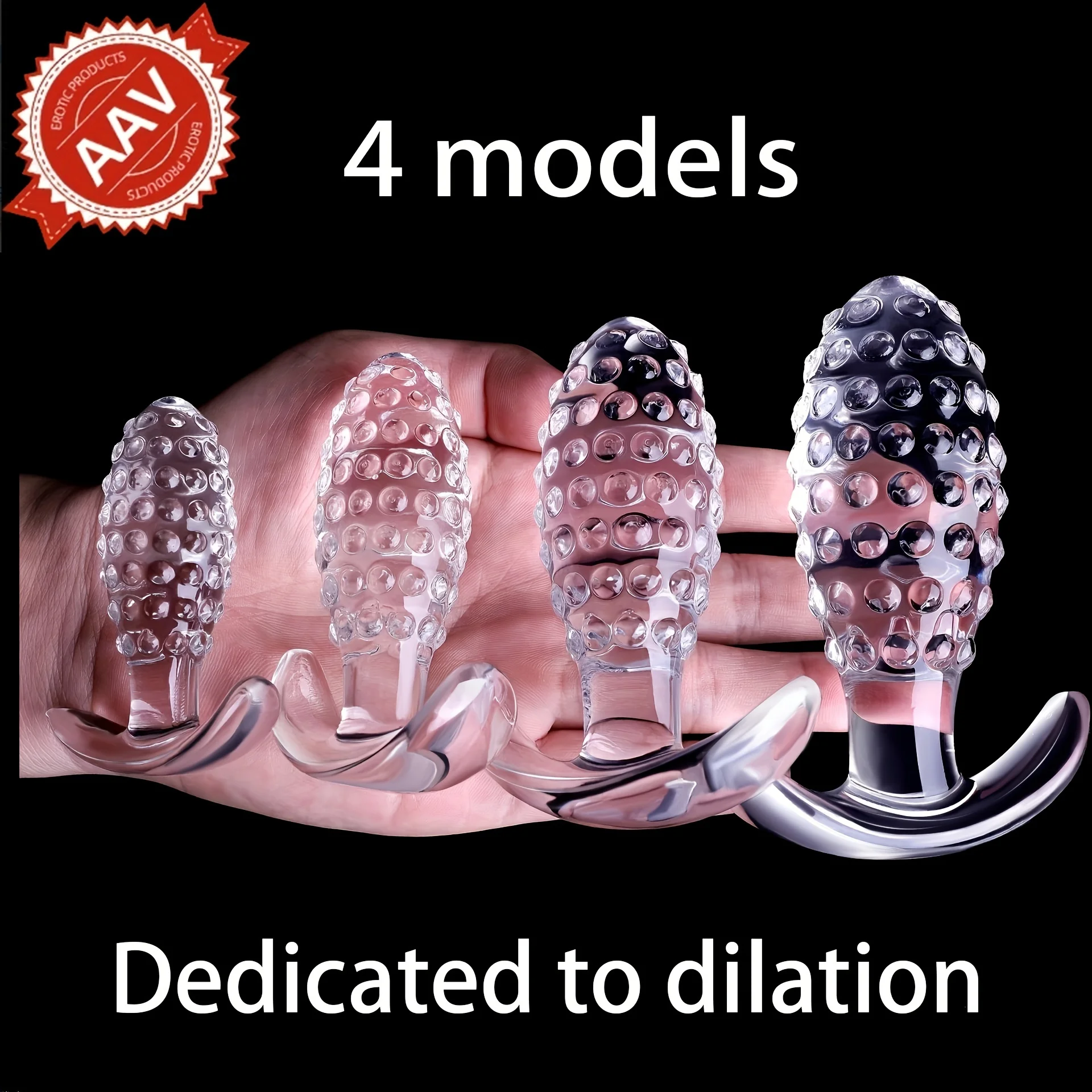 AAV Conical Glass 4 Differdnt Sizes Transparent Crystal Butt Plug G-Spot Stimulator Prostate Massager Vaginal Masturbation