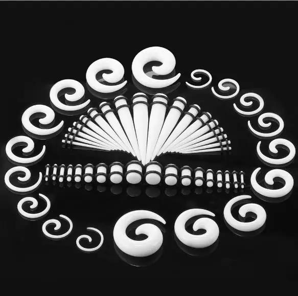 14G/00G 54 pack acrylic plug flesh tunnel earrings wholesale ear plugs jewelry