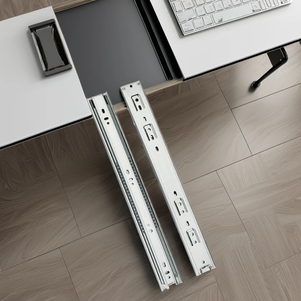 YOUDO 45mm Ball Bearing Drawer Slide Rail Heavy Duty Drawer Runners Telescopic Slides for Drawer