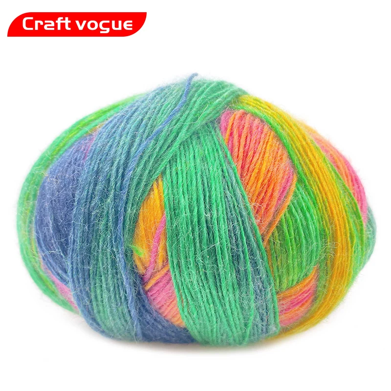 Craft Vogue factory price 100g wool ball yarn long  wholesale for knitting and sale