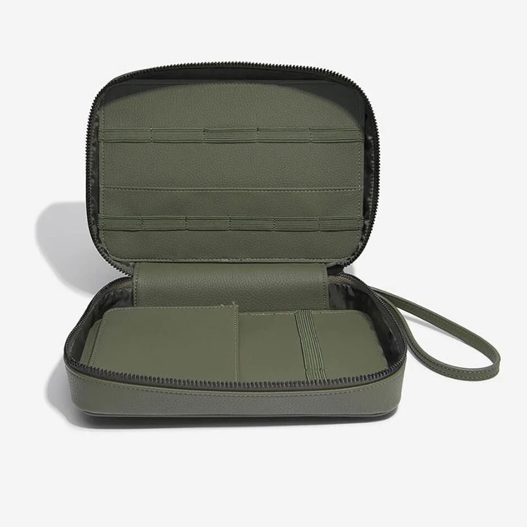 Vegan leather travel organizer phone cable and charger tech case travel cable storage case