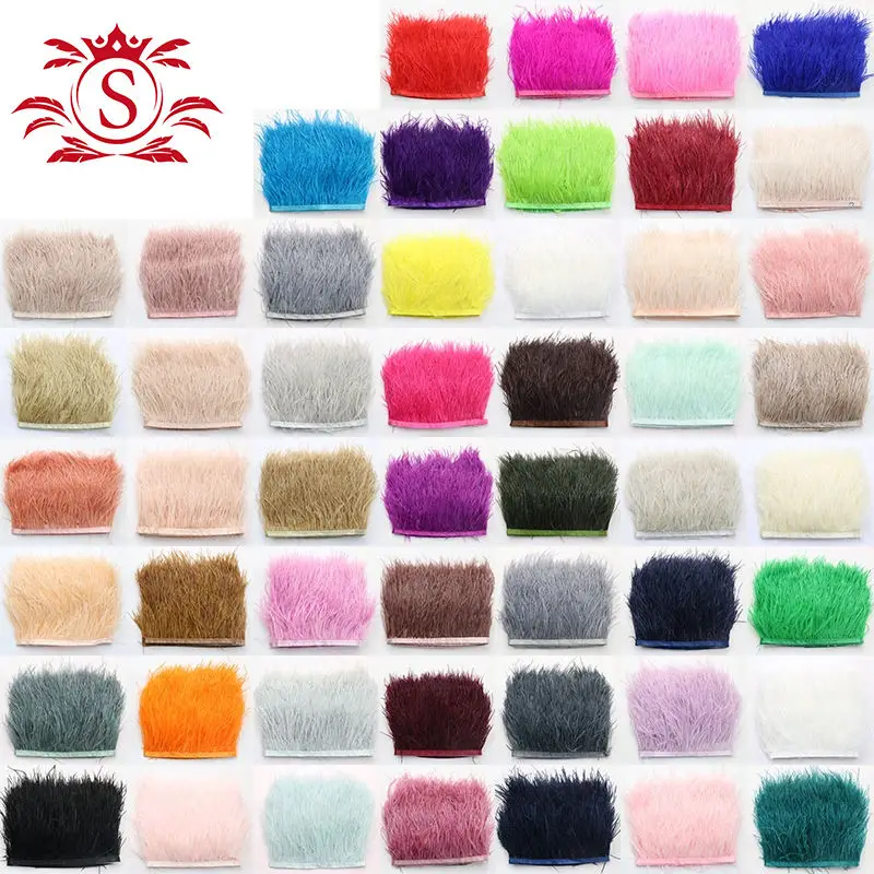 Лидер продаж отделка из натуральных страусиных перьев для шитья юбки платья праздничного костюма