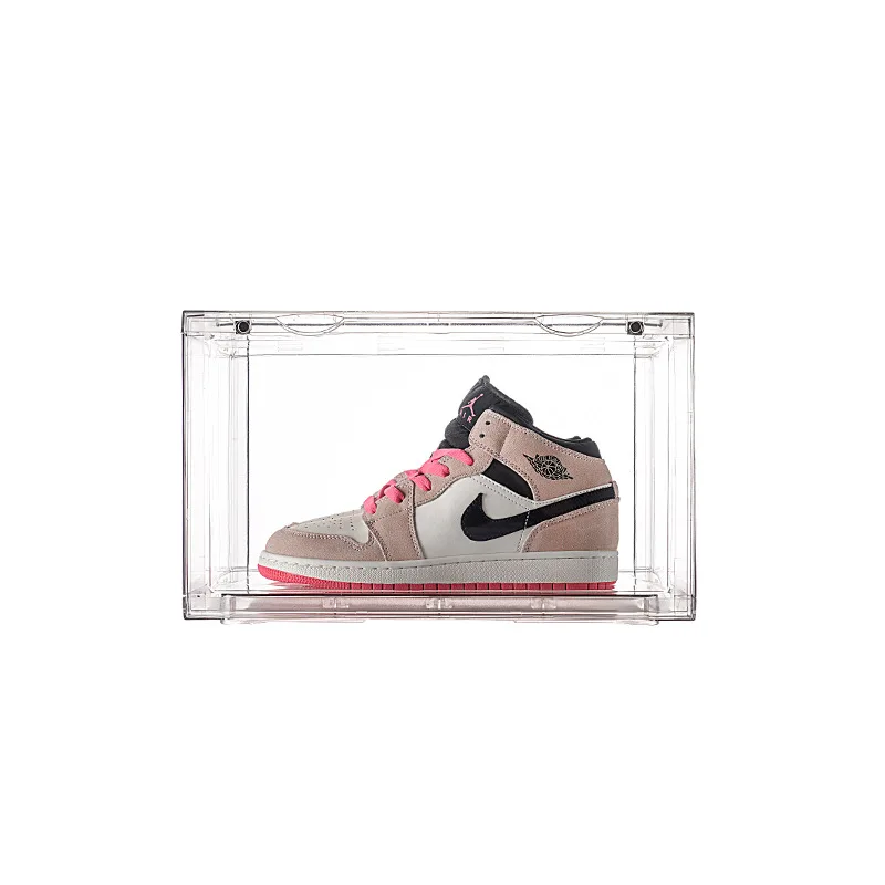 Amazon Hot Sell Plastic Clear Sneaker Drop Front Shoe Box Organizer Transparent Shoe Storage