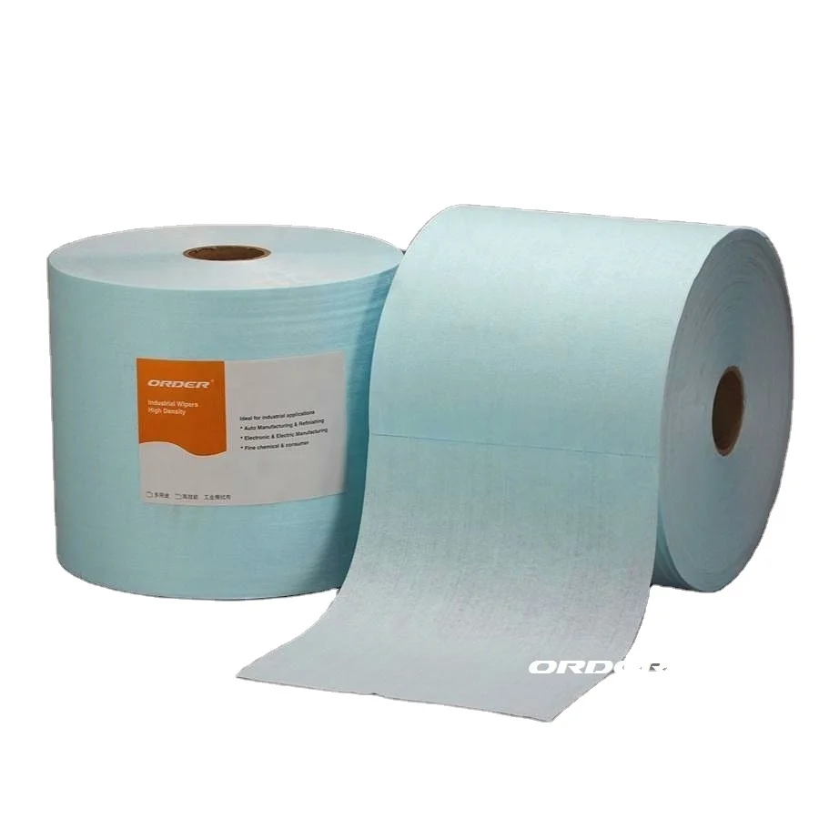 Turquoise Aperture industrial nonwoven heavy duty HD cleaning perforated roll wipers