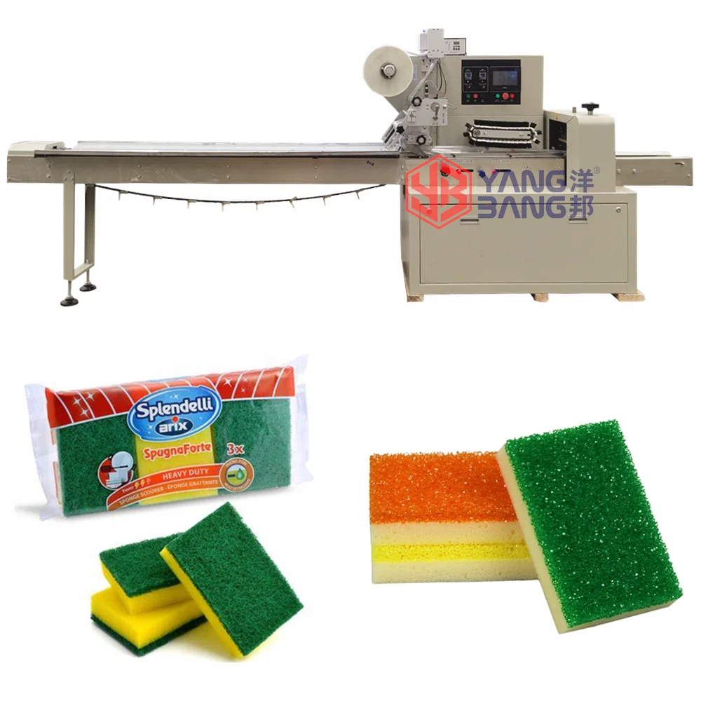 China Sponge Scourer Fabric Cloth Scourer Packing Machine Removal Eraser Foam Sponge Packing Machine