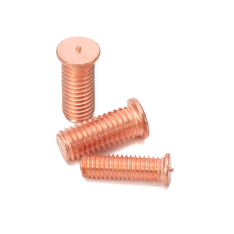 OEM Brass Plated Carbon Steel Spot Weld Bolt Welding External Thread Screw M2.5-M10 Nickel Plated Brass Weld Bolt