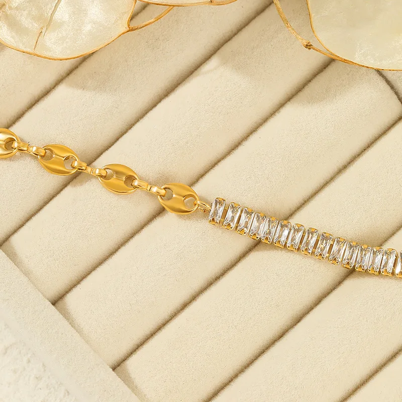 Pig Nose Chain And Tennis Ball Stainless Steel Minimalist Variety New Gold Bracelet Design Zircon Party Pop It Bracelets