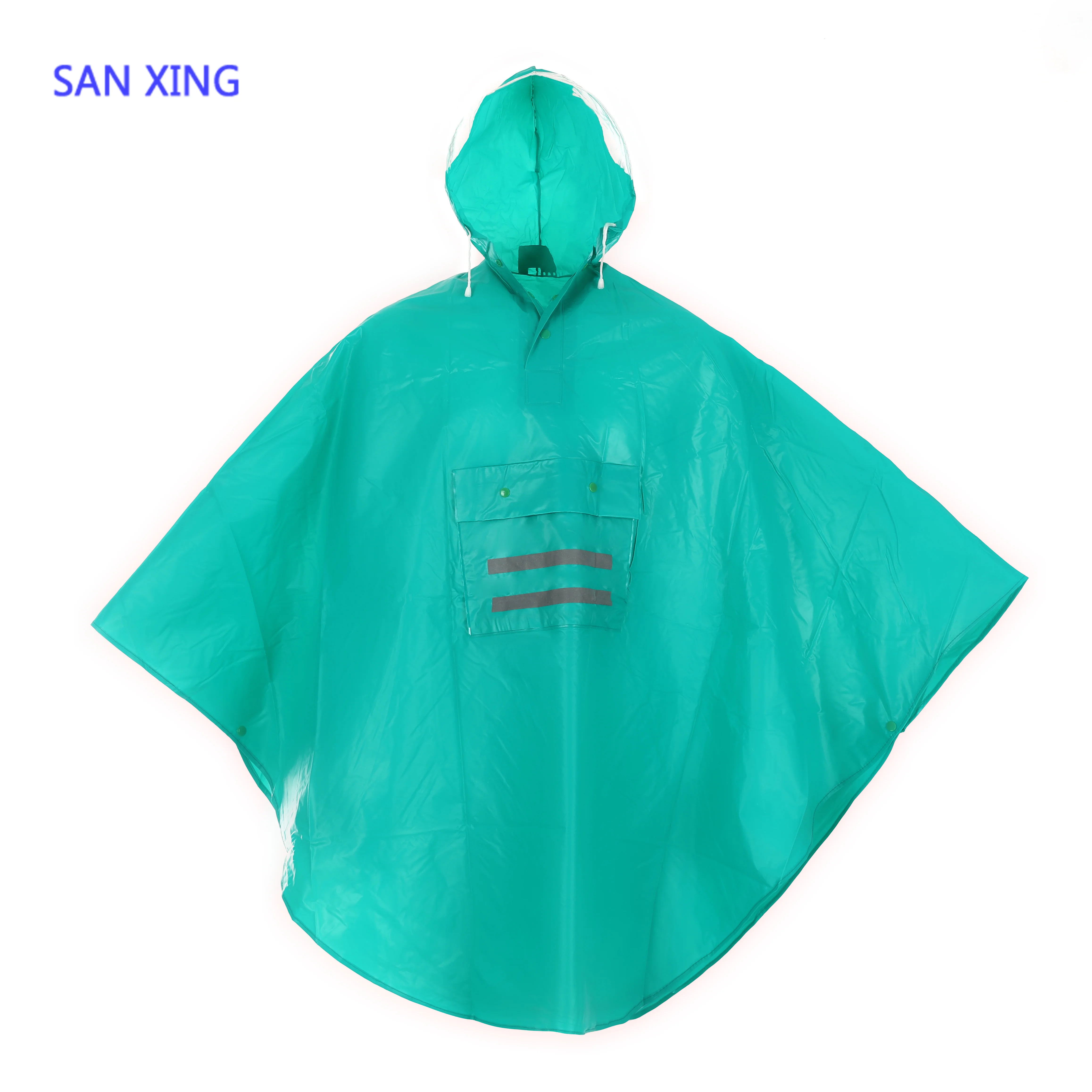 igh quality customized logo printed long reusable waterproof polyester PVC raincoat