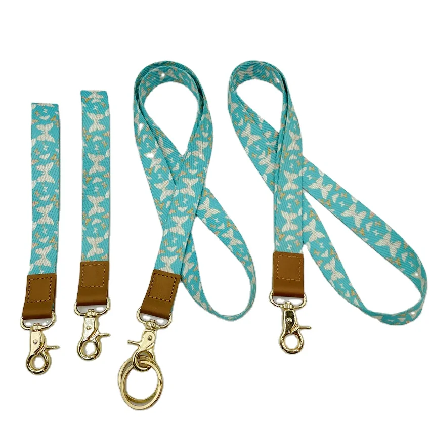 Hot selling Eco-friendly promotional heat transfer sublimation print polyester neck strap lanyard in full colors printing