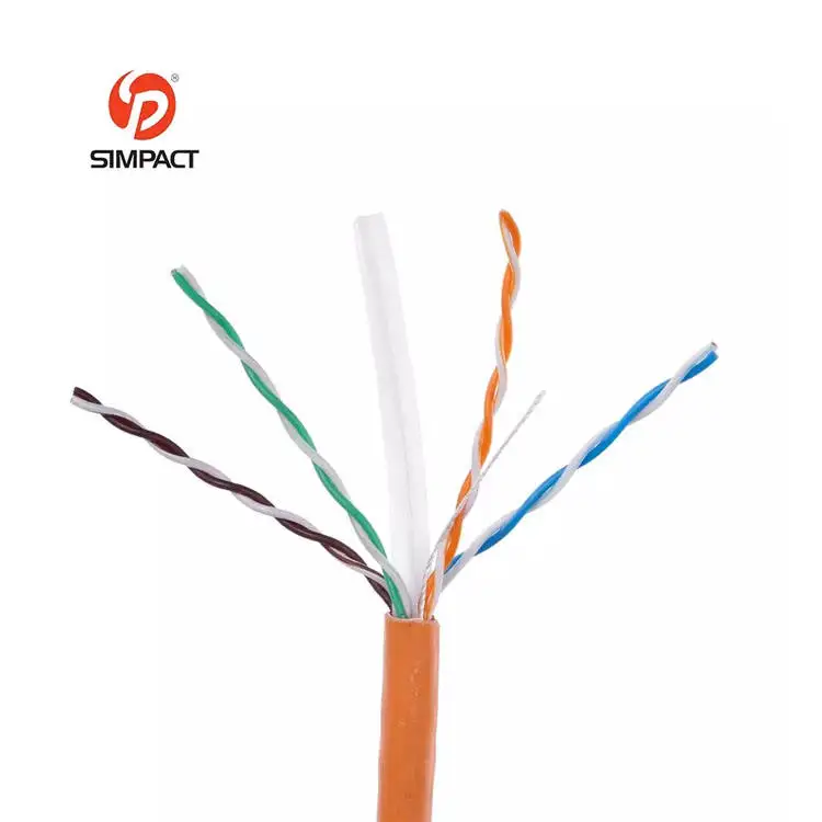 Simpact Custom Pvc/Pe/Lszh/Cmp/Cmr Jacket High Quality Eco-Friendly 23Awg Utp Lan Cable Cat6 Cat 6 Ethernet Cable