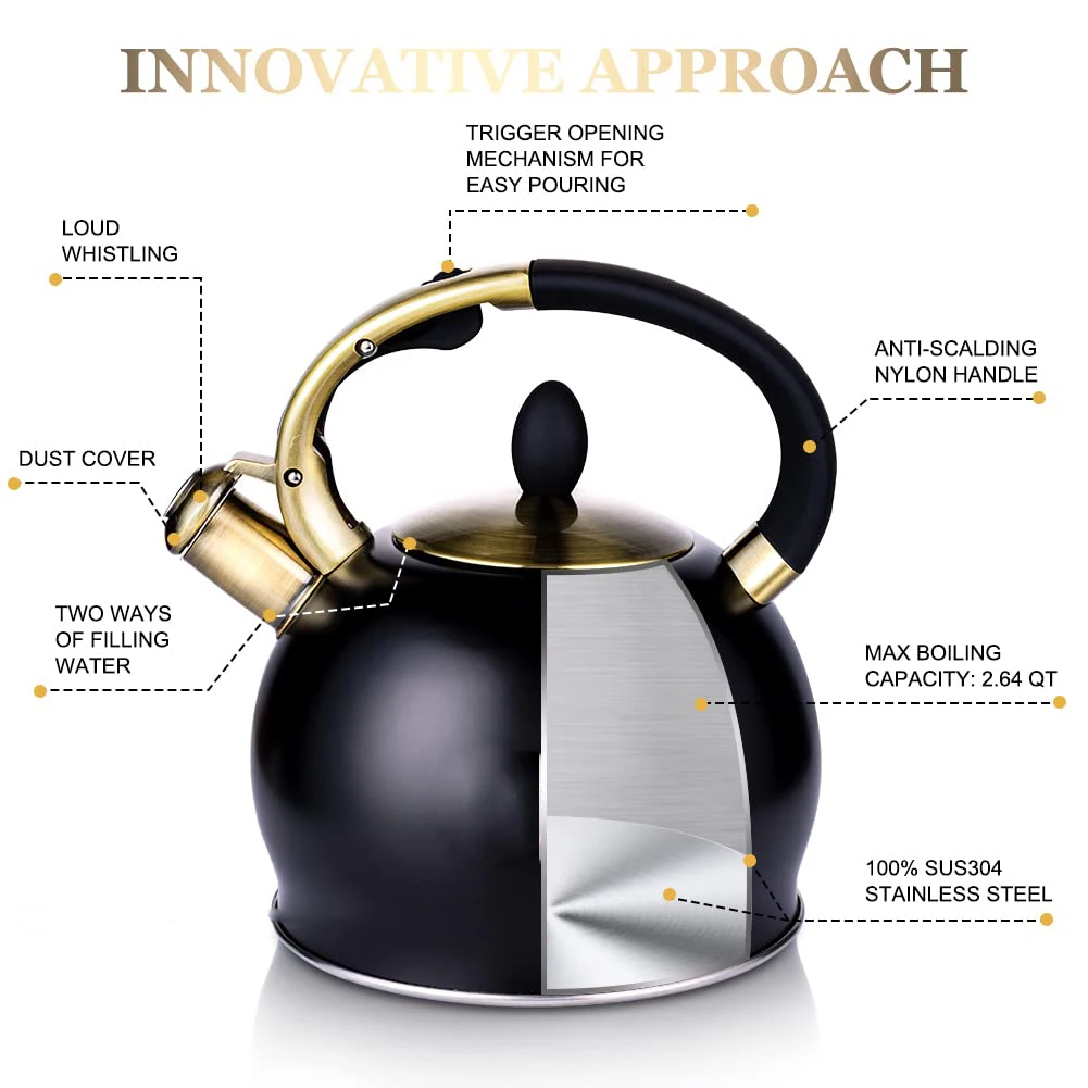 Чайник для воды со свистящим покрытием и логотипом на заказ, чайник из нержавеющей стали, чайные горшки