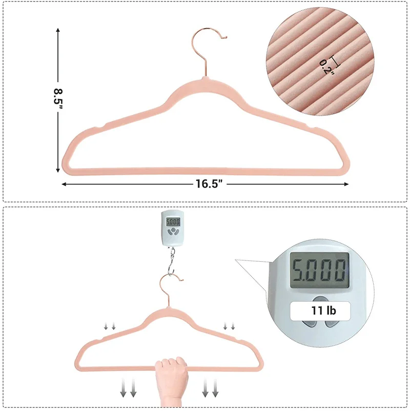 Velvet Coat Hanger Custom logo Velvet pink Slim Non-slip Suit Clothes Hangers Wholesale Velvet Hanger