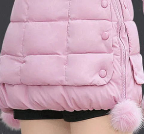 AIMINYZ Newest Wholesale Fashion Ladies Warm Hooded Cotton-padded Clothes In Long Hair Fur Collar For Women With Pocket