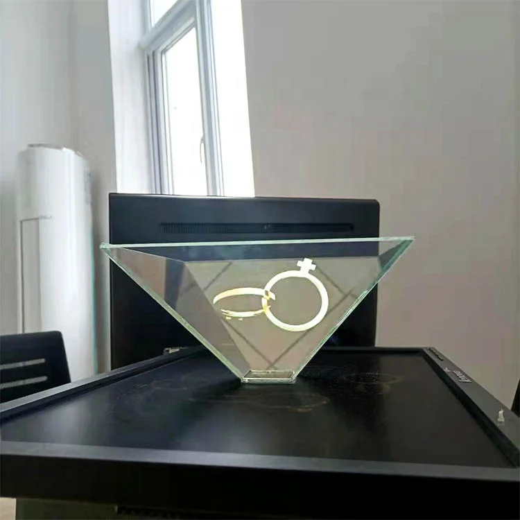 360 holographic display 360 degrees holographic cases to the desktop Three sides of the phantom imaging